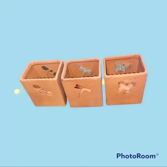 Clay- relight candle holders set of 3 - Picture 1 of 2